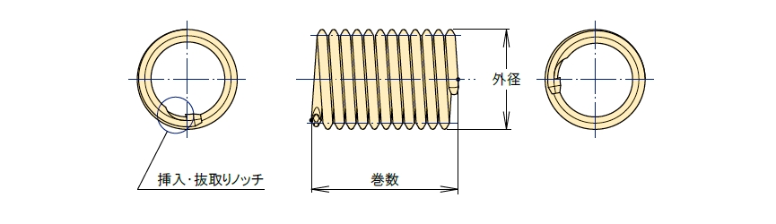 タングレスインサート りん青銅 仕様図