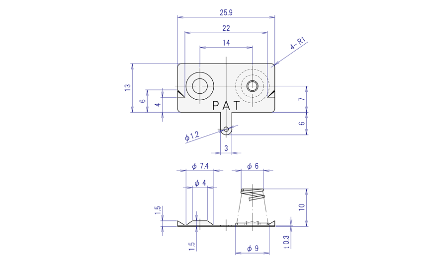 電池ばね BS503 仕様図