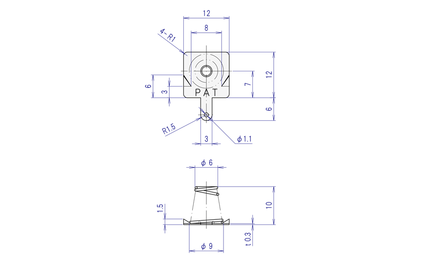 電池ばね BS509 仕様図