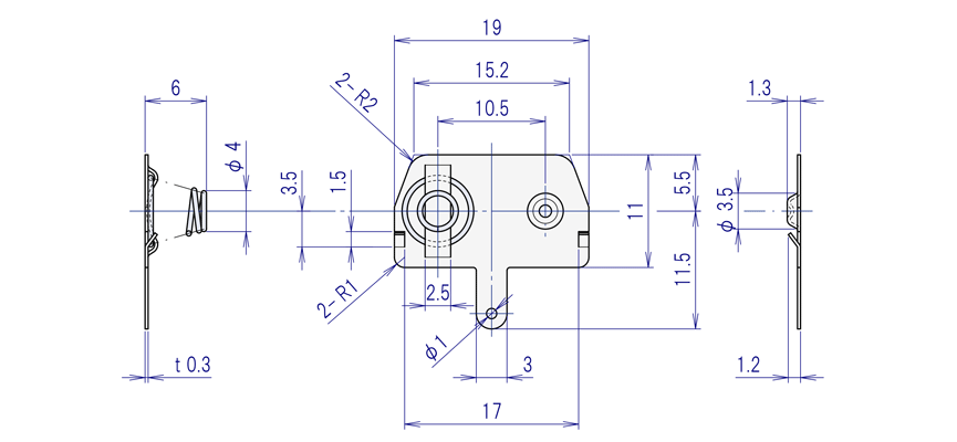 電池ばね BS510 仕様図