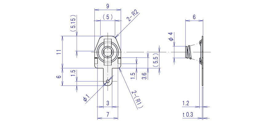 電池ばね BS512 仕様図